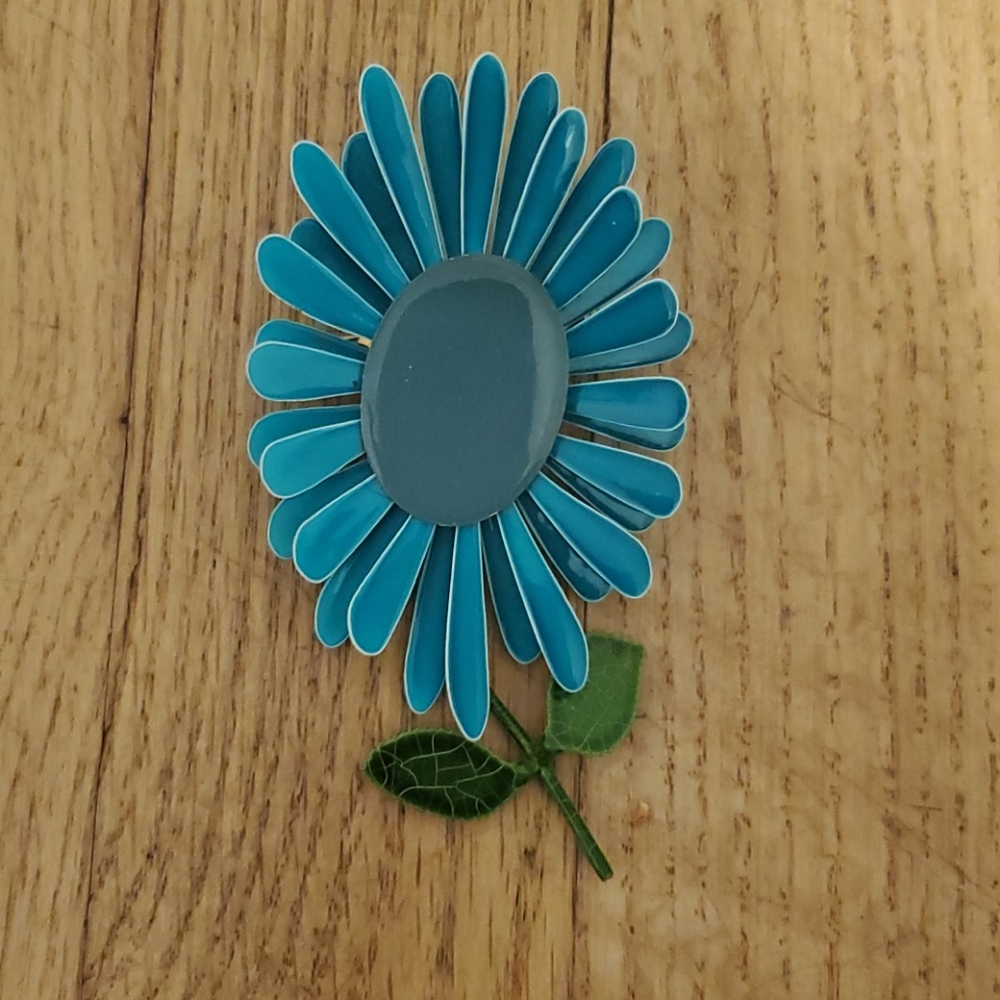 lot of 9 vintage enamel pin brooches flowers - Picture 2 of 10